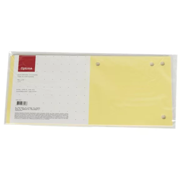 Elválasztócsík OPTIMA 105x240mm sárga 10 darabos Elválasztócsík OPTIMA 105x240mm sárga 10 darabos