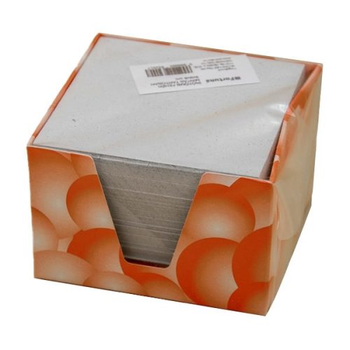 Kockatömb fehér FORTUNA 9x9x6 cm mintás tartóban