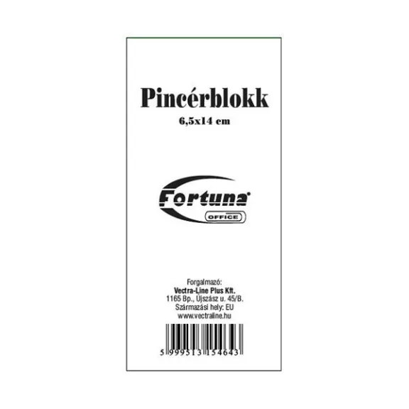 Pincérblokk fehér FORTUNA 6,5x13 cm ragasztott Pincérblokk fehér FORTUNA 6,5x13 cm ragasztott