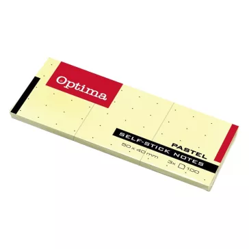 Öntapadós jegyzettömb OPTIMA 38x51mm sárga 3x100 lap