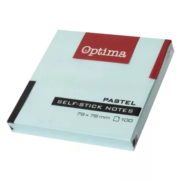   Öntapadós jegyzettömb OPTIMA 75x75mm pasztell kék 100 lap