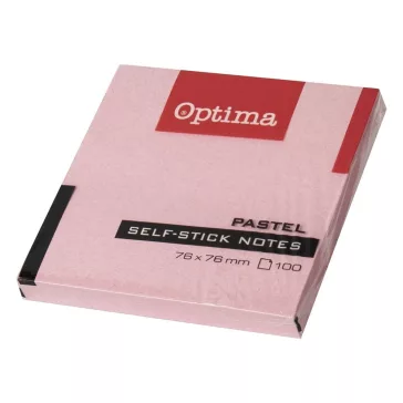   Öntapadós jegyzettömb OPTIMA 75x75mm pasztell rózsa 100 lap
