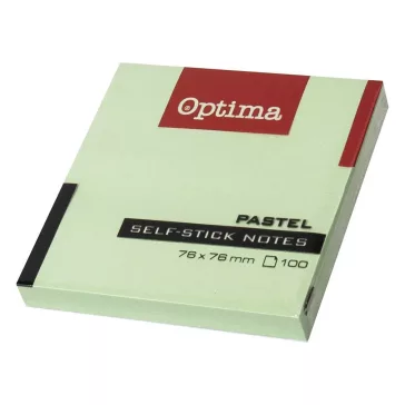   Öntapadós jegyzettömb OPTIMA 75x75mm pasztell zöld 100 lap