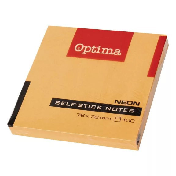 Öntapadós jegyzettömb OPTIMA 75x75mm neon narancs 100 lap Öntapadós jegyzettömb OPTIMA 75x75mm neon narancs 100 lap