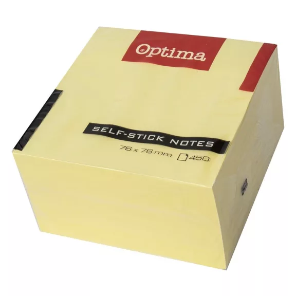Öntapadós jegyzettömb OPTIMA 75x75mm sárga 450 lap Öntapadós jegyzettömb OPTIMA 75x75mm sárga 450 lap