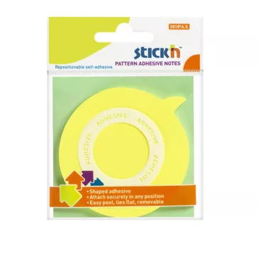   STICK N Öntapadós jegyzettömb STICK'N 70x70mm 360°-ban Öntapadós szövegbuborék forma sárga 50 lap