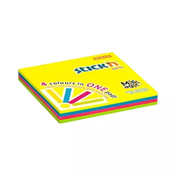   STICK N Öntapadós jegyzettömb STICK'N 76x76mm neon magic pad 100 lap