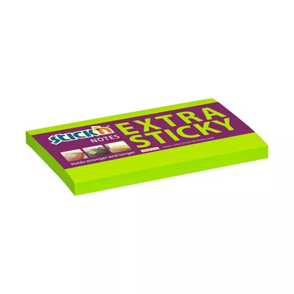 STICK N Öntapadós jegyzettömb STICK'N extra erős 76x127mm neon zöld 90 lap STICK N Öntapadós jegyzettömb STICK'N extra erős 76x127mm neon zöld 90 lap
