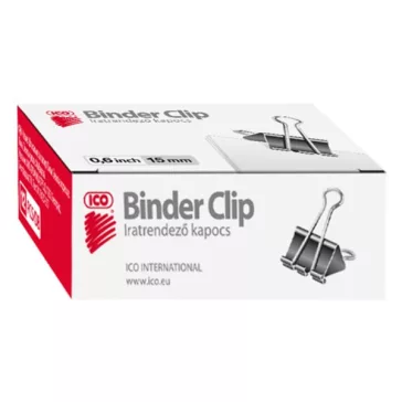 Binder csipesz ICO 15 mm 12 darabos