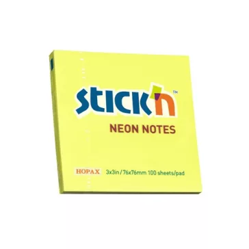   STICK N Öntapadós jegyzettömb STICK'N 76x76mm sárga 100 lap