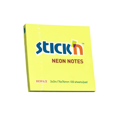 STICK N Öntapadós jegyzettömb STICK'N 76x76mm sárga 100 lap