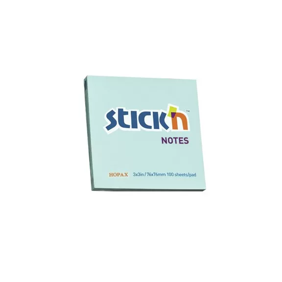 STICK N Öntapadós jegyzettömb STICK'N 76x76mm pasztell kék 100 lap STICK N Öntapadós jegyzettömb STICK'N 76x76mm pasztell kék 100 lap