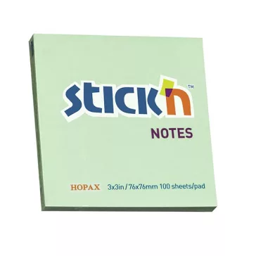   STICK N Öntapadós jegyzettömb STICK'N 76x76mm pasztell zöld 100 lap
