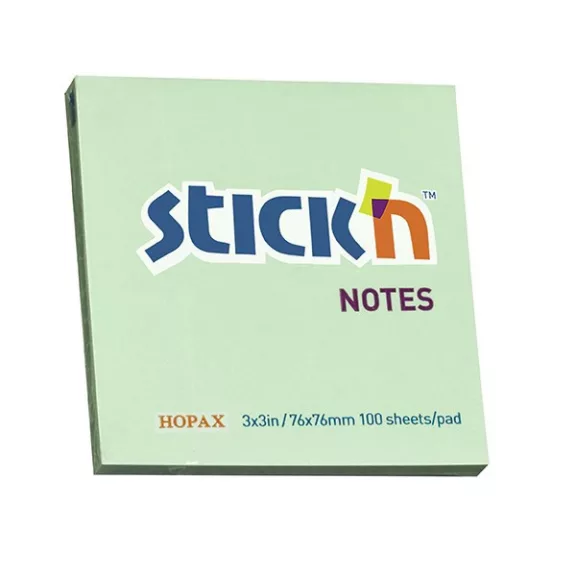 STICK N Öntapadós jegyzettömb STICK'N 76x76mm pasztell zöld 100 lap STICK N Öntapadós jegyzettömb STICK'N 76x76mm pasztell zöld 100 lap