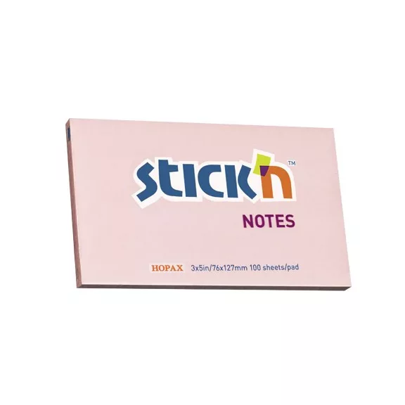 STICK N Öntapadós jegyzettömb STICK'N 76x127mm pasztell pink 100 lap STICK N Öntapadós jegyzettömb STICK'N 76x127mm pasztell pink 100 lap