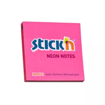   STICK N Öntapadós jegyzettömb STICK'N 76x76mm neon pink 100 lap