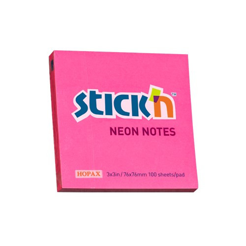 STICK N Öntapadós jegyzettömb STICK'N 76x76mm neon pink 100 lap
