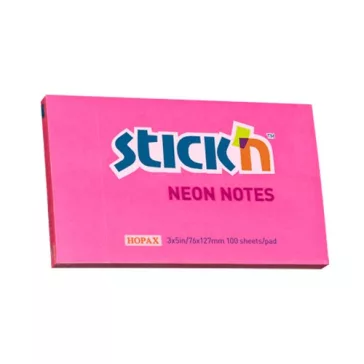   STICK N Öntapadós jegyzettömb STICK'N 76x127mm neon pink 100 lap