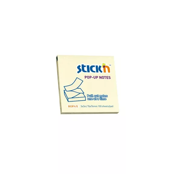 STICK N Öntapadós jegyzettömb STICK'N 76x76mm z-hajtott sárga 100 lap STICK N Öntapadós jegyzettömb STICK'N 76x76mm z-hajtott sárga 100 lap