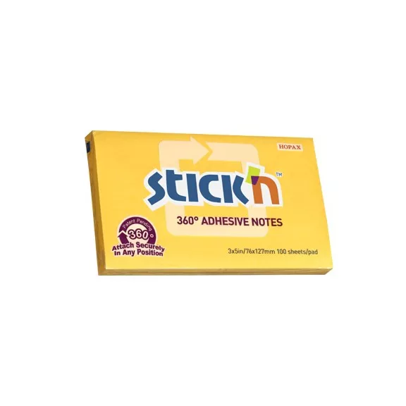 STICK N Öntapadós jegyzettömb STICK'N 76x127mm 360°-ban tapadó narancs 100 lap STICK N Öntapadós jegyzettömb STICK'N 76x127mm 360°-ban tapadó narancs 100 lap