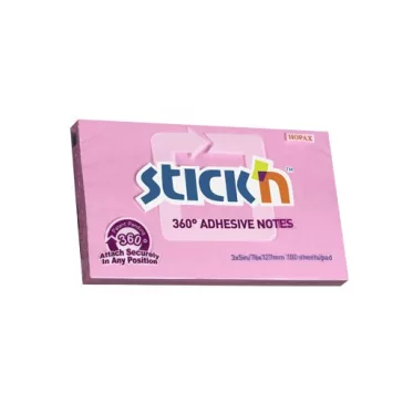   STICK N Öntapadós jegyzettömb STICK'N 76x127mm 360°-ban tapadó lila 100 lap