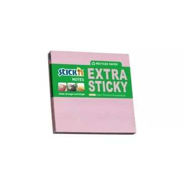   STICK N Öntapadós jegyzettömb STICK'N extra erős 76x76mm újrahasznosított pasztell rózsaszín 90 lap