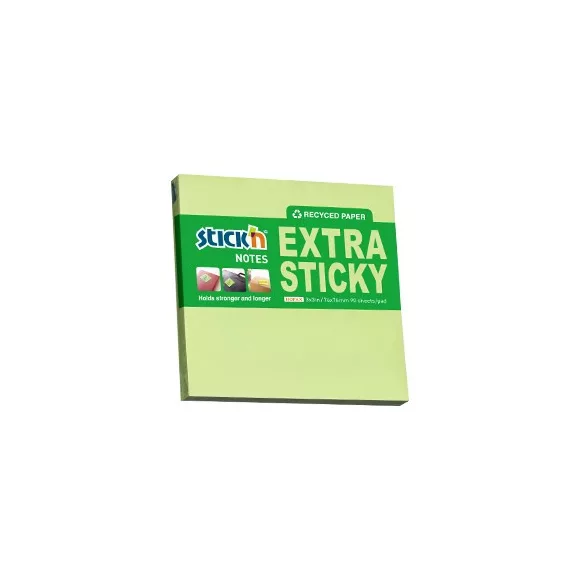 STICK N Öntapadós jegyzettömb STICK'N extra erős 76x76mm újrahasznosított pasztell zöld 90 lap STICK N Öntapadós jegyzettömb STICK'N extra erős 76x76mm újrahasznosított pasztell zöld 90 lap