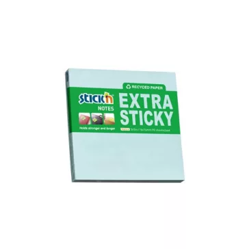   STICK N Öntapadós jegyzettömb STICK'N extra erős 76x76mm újrahasznosított pasztell kék 90 lap