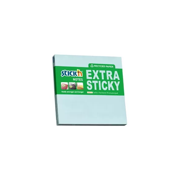 STICK N Öntapadós jegyzettömb STICK'N extra erős 76x76mm újrahasznosított pasztell kék 90 lap STICK N Öntapadós jegyzettömb STICK'N extra erős 76x76mm újrahasznosított pasztell kék 90 lap