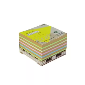   STICK N Öntapadós jegyzettömb STICK'N Kraft cube 76x76mm mini raklapos mix 400 lap