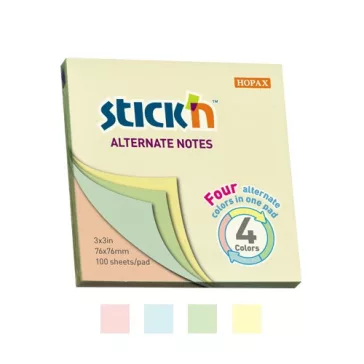   STICK N Öntapadós jegyzettömb STICK'N 76x76mm pasztell mix 100 lap