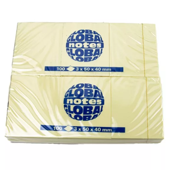 Öntapadós jegyzettömb GLOBAL Notes 3653-1 40x50mm 3x100 lap Öntapadós jegyzettömb GLOBAL Notes 3653-1 40x50mm 3x100 lap