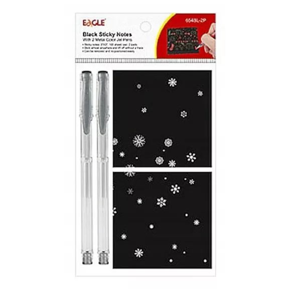 Öntapadós jegyzettömb szett EAGLE 75x75mm fekete 2db öntapadós jegyzettömb 2db ezüst tollal Öntapadós jegyzettömb szett EAGLE 75x75mm fekete 2db öntapadós jegyzettömb 2db ezüst tollal