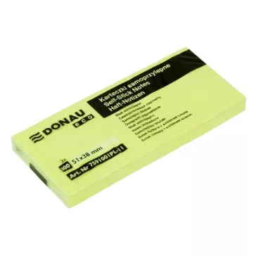 Öntapadós jegyzettömb DONAU ECO 38x51 mm 3x100 lap sárga
