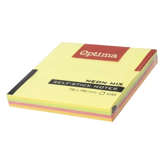 Öntapadós jegyzet OPTIMA 75x75mm neon 100 lap Öntapadós jegyzet OPTIMA 75x75mm neon 100 lap