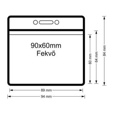   - Azonosítókártya tartó Vinyl tasak 90x60mm fekvő áttetsző
