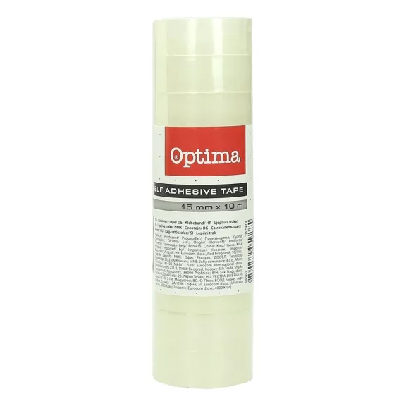 Ragasztószalag OPTIMA víztiszta 15mmx10m átlátszó 10 darabos Ragasztószalag OPTIMA víztiszta 15mmx10m átlátszó 10 darabos