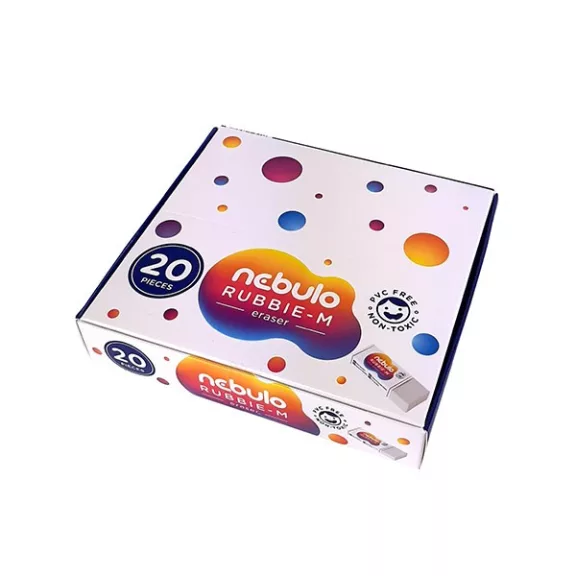 Radír NEBULO papírtokos forgács mentes 59x21x11mm fehér Radír NEBULO papírtokos forgács mentes 59x21x11mm fehér