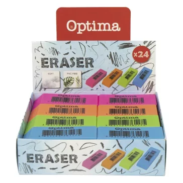 Radír OPTIMA neon 24 darabos