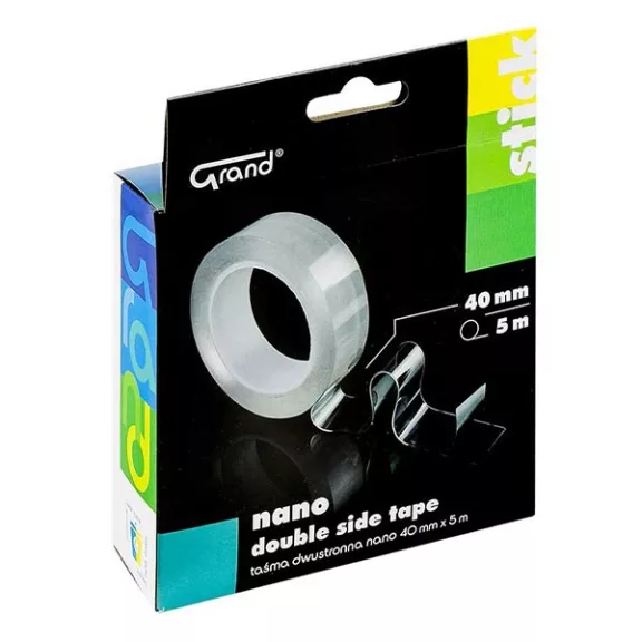Ragasztószalag kétoldalas GRAND 40mm x 5m NANO Ragasztószalag kétoldalas GRAND 40mm x 5m NANO