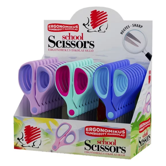 Olló iskolai ICO Süni 13cm hegyes ergonomikus Olló iskolai ICO Süni 13cm hegyes ergonomikus