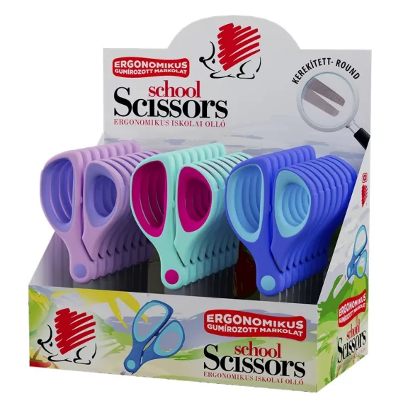 Olló iskolai ICO Süni 13cm kerek ergonomikus Olló iskolai ICO Süni 13cm kerek ergonomikus