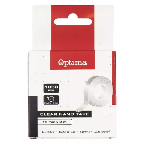 Ragasztószalag kétoldalas OPTIMA 18 mm x 2 m NANO