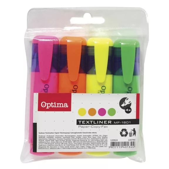 Szövegkiemelő készlet OPTIMA 4 darabos Szövegkiemelő készlet OPTIMA 4 darabos