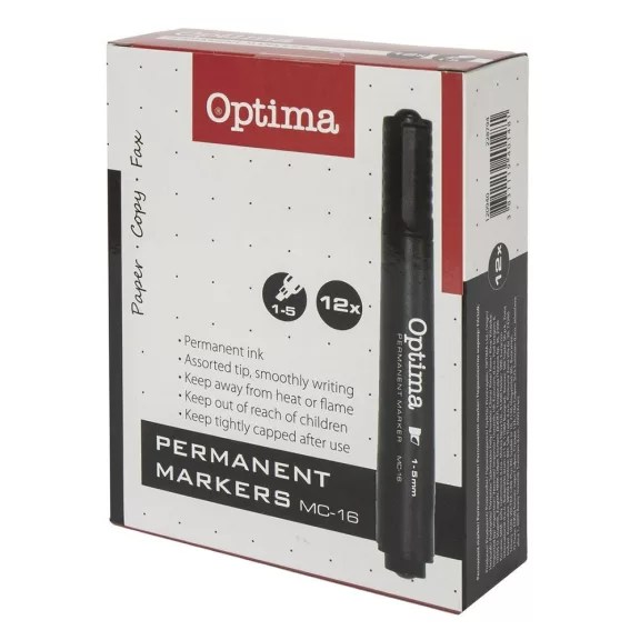 Alkoholos marker OPTIMA vágott fekete Alkoholos marker OPTIMA vágott fekete