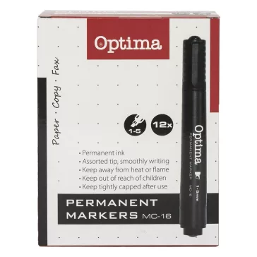 Alkoholos marker OPTIMA vágott fekete