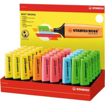   Szövegkiemelő készlet STABILO Boss 45 darabos display neon színek