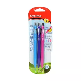   Golyóstoll készlet OPTIMA nyomógombos 521 intenzív színek