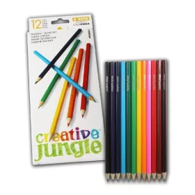   Színes ceruza CREATIVE JUNGLE hatszögletű fehér dobozos 12 darabos