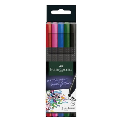 FABER-CASTELL Tűfilc FABER CASTELL Grip alap színek 0,4mm 5 darabos